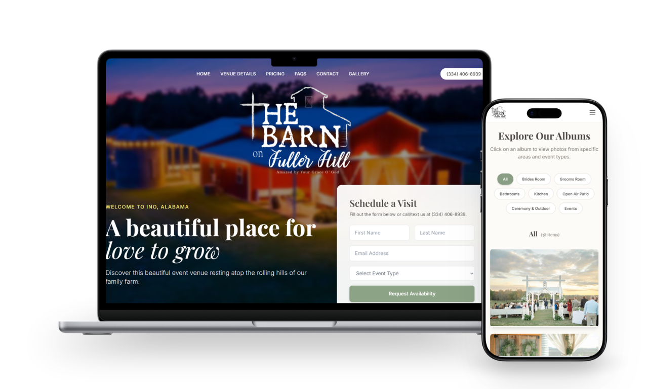 Website shown on laptop and phone